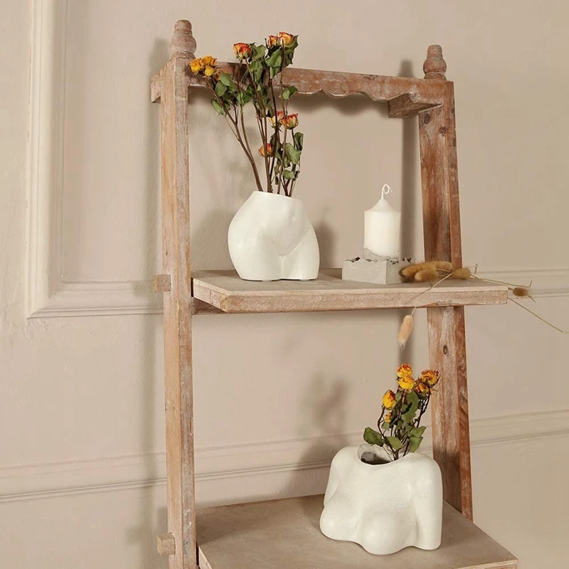 Mini vaso inferior para corpo feminino, plantador em formato de corpo com furos de drenagem, vaso de plantas de resina, lindo natal b