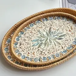 1 bohemian wind vine woven shell fruit tray-decorative jewelry and tea boxes