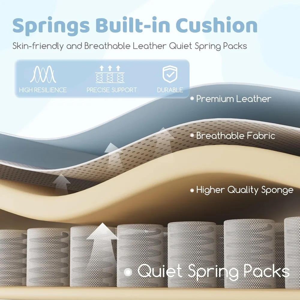 Ergonomic Gaming Chair for Adults with Pocket Spring Cushion, Massage Lumbar Support, and Headrest for Comfortable Video Gaming