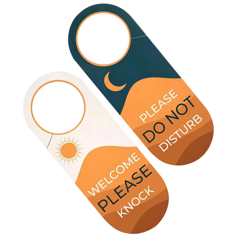 

2 Pcs Do Not Disturb Sign Funny Door Knob Hanger Double Sided for Office Bathroom Paper Knock Handle Privacy