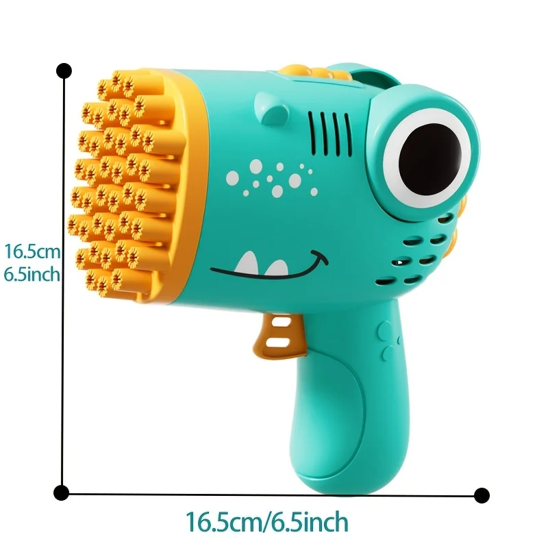 40 Hole Dinosaur Bubble Handheld Bubble Machine, Electric Bubble Gun Outdoor Wedding Party Toy(without Bubble Water)