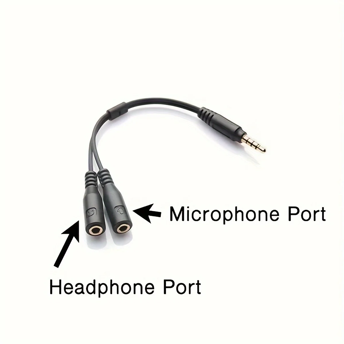 3.5 ملم صوت ستيريو 1 ذكر إلى 2 أنثى سماعة رأس Mic TRRS Y Splitter Cable محول أسود