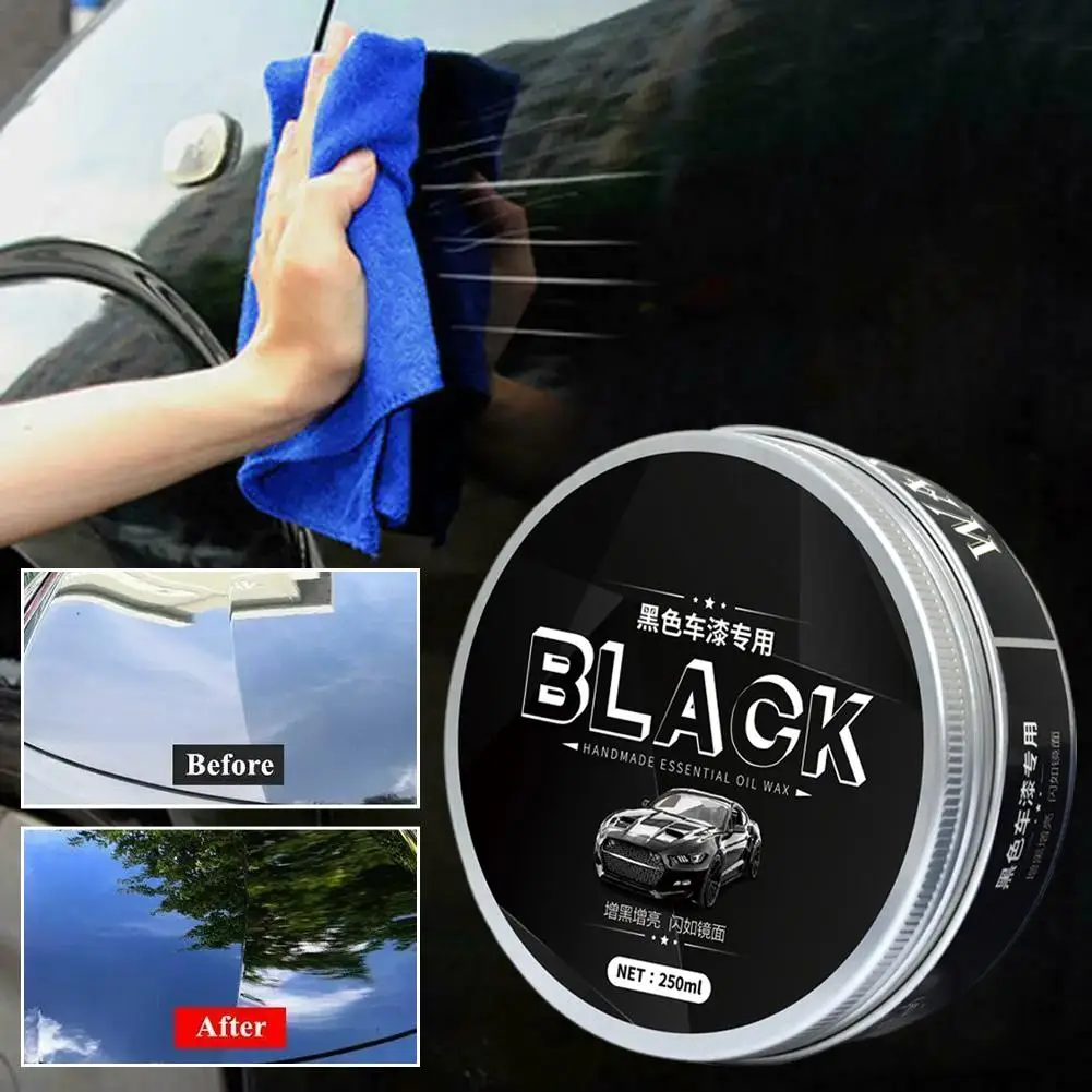 250ml Black Car Shine Wax Crystal Clear Detail Polishing Car Scratches Paint Supplies Maintains Wax Restoration Removes M3F3