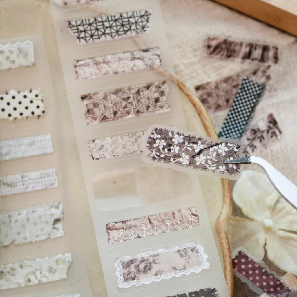 50mm*2m PET Decorative Adhesive Tapes Stickers  for Journaling DIY Scrapbook Supplies Handmade Craft Plan Stickers
