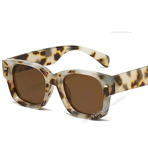 Gafas de sol cuadradas Vintage con remaches de Color gelatina para hombre, gafas de sol con gradiente de moda UV400, gafas de sol de lujo para mujer