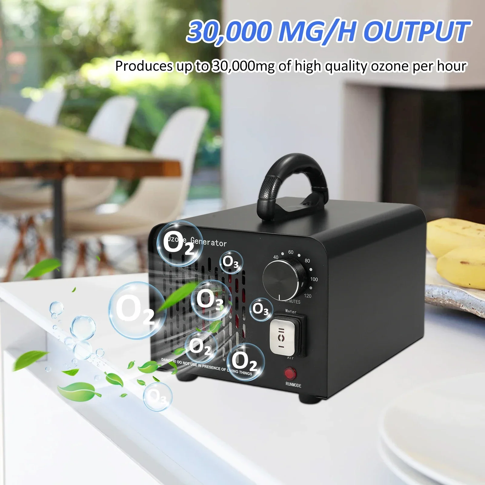 2-in-1 Ozone Generator with Air and Water Modes 40,000mg/h O₃ Ozone Machine Ionizer Air Purifier Deodorizer for Water Home Cars