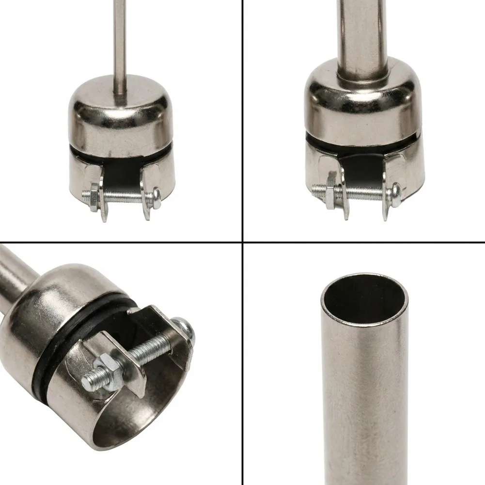 5PCS Lengthened Hot Air Nozzles Compatible with For 850 Series For Soldering Stations Standard Size Silver Metal