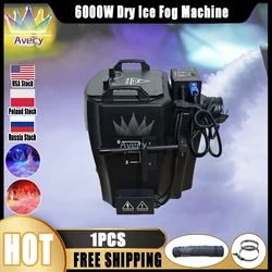 0 Tax 1Pcs 6000W Dry Ice Fog Machine Stage Low Ground DMX512 Smoke Machine For Wedding Events With Pipe And Nozzle