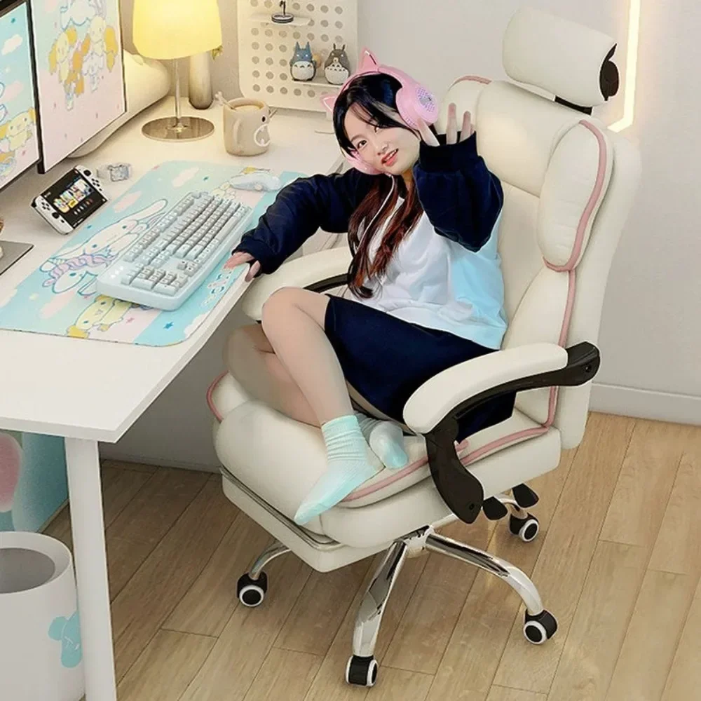 Computer chair Home reclining comfortable sedentary e-sports chair Back sofa Desk dormitory live learning swivel