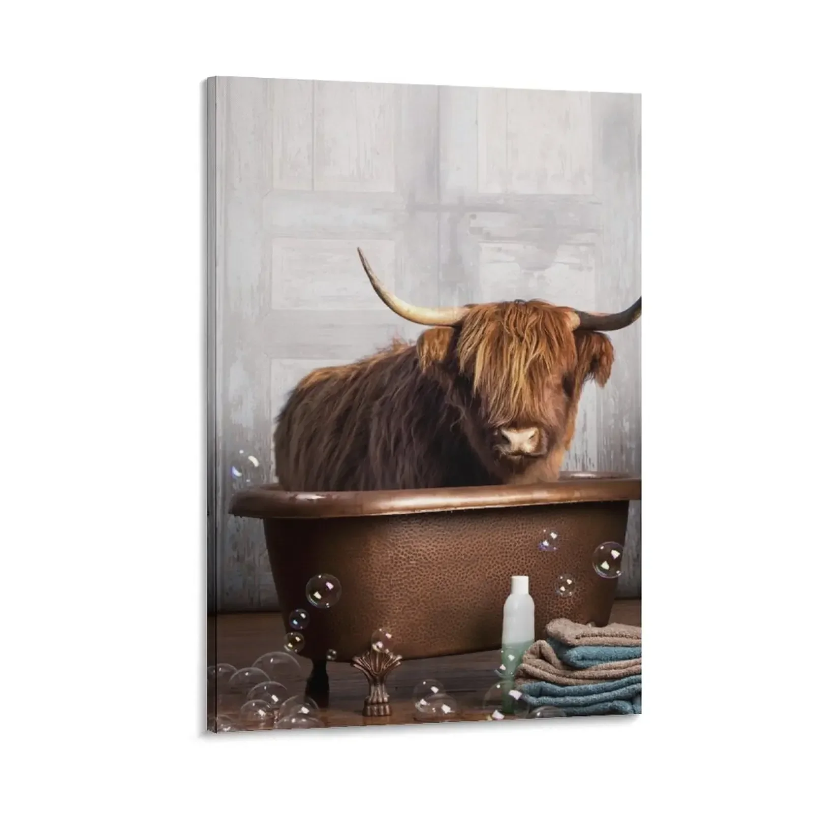

Highland Cow Canvas Painting decorative frames wall room anime aesthetic room decor