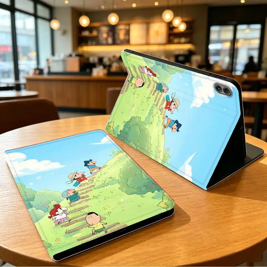 C-Crayon Shin-Chans Anime with Pencil Slot Case for Xiaomi Redmi Pad SE K Pad 8.8 9.7 12.4 Inch Pad 5 6 7 8 Pro Pad 6s Pro 7 5