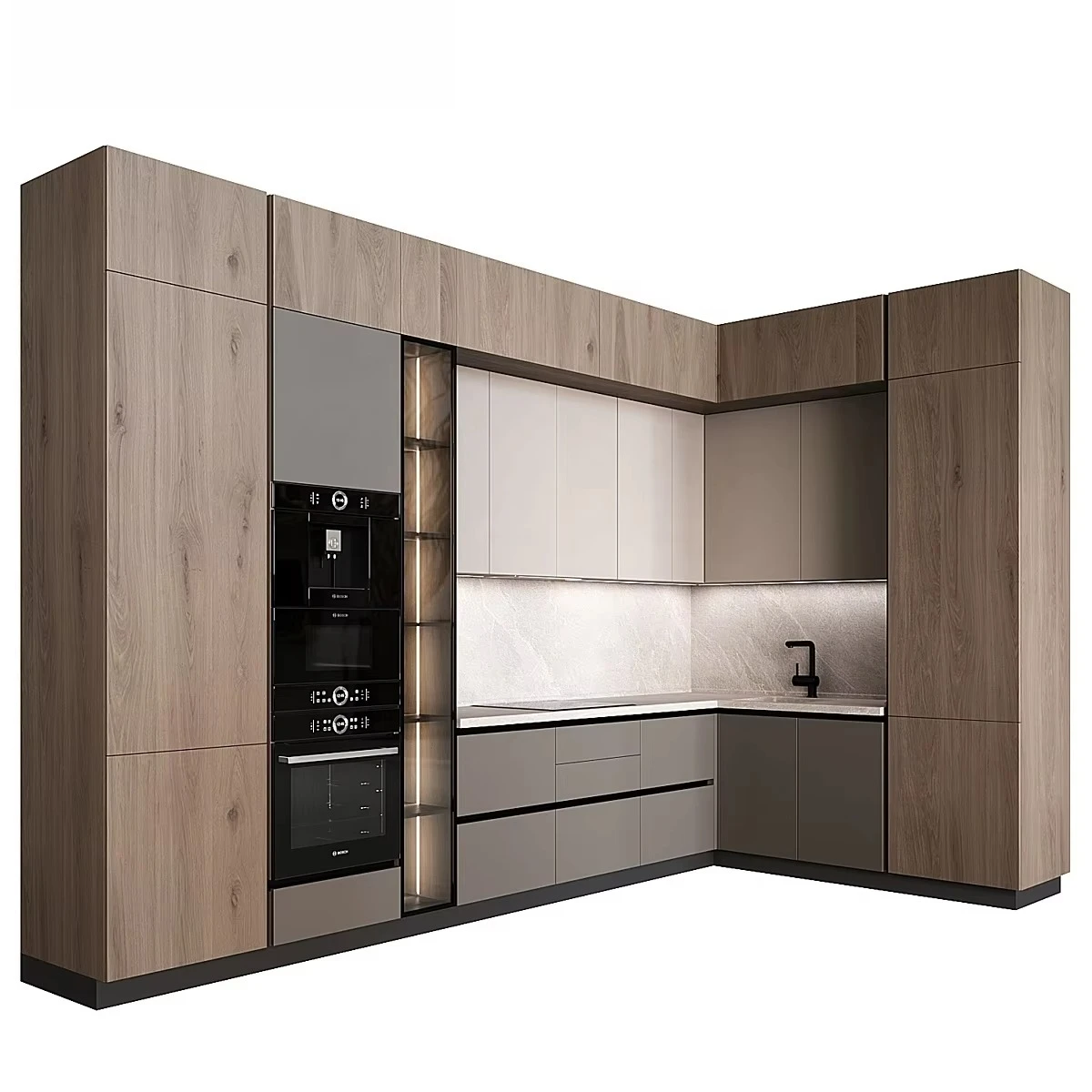 

Integrated removable kitchen cupboard pantry unit