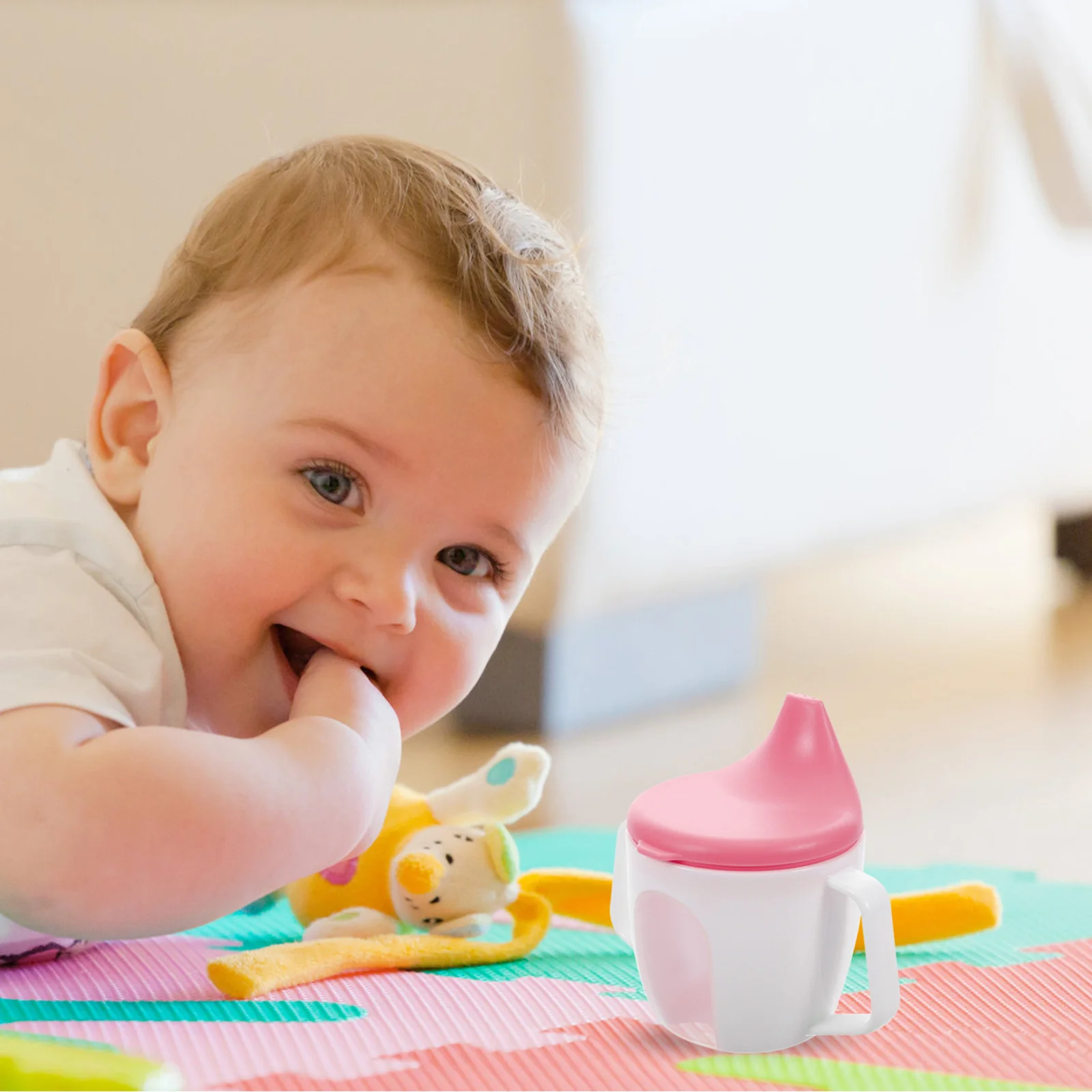 Sippy Cup Toddler Drinking Bottle Handle Scale Newborns Toddlers Infant Measurement Markings Easy Grip Durable PP Material