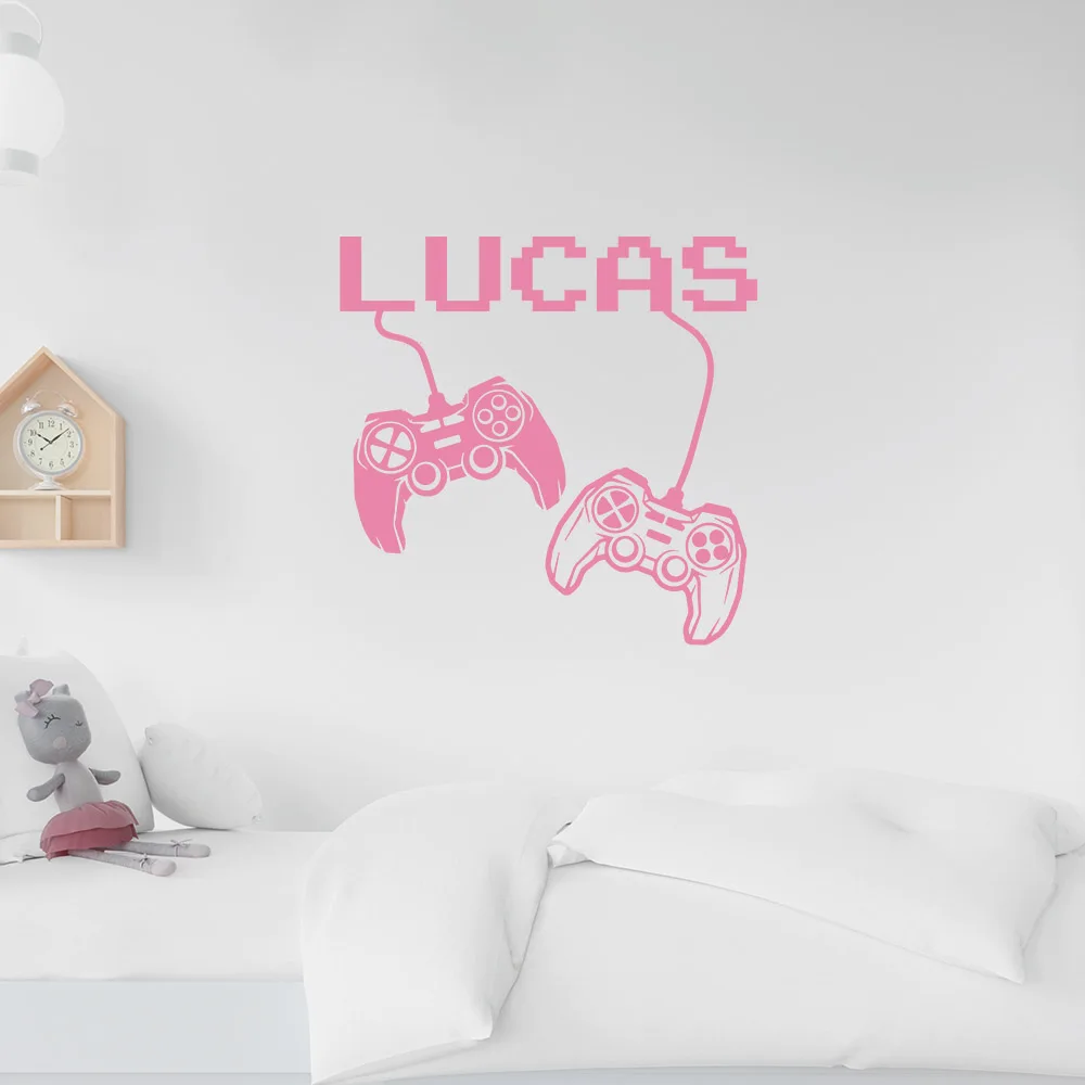1pc Cartoon Style Personalize Custom Name Game Home Decor Wall Stickers Decor Living Room Bedroom Removable Decoration