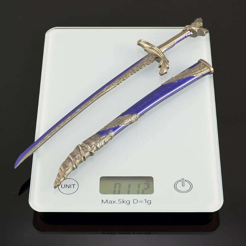 Eldenn – périphériques de jeu, grand couteau à échelle de Dragon avec gaine, épées de samouraï, modèle d'arme en métal, jouet d'ornement de bureau, 26cm/10.23 pouces