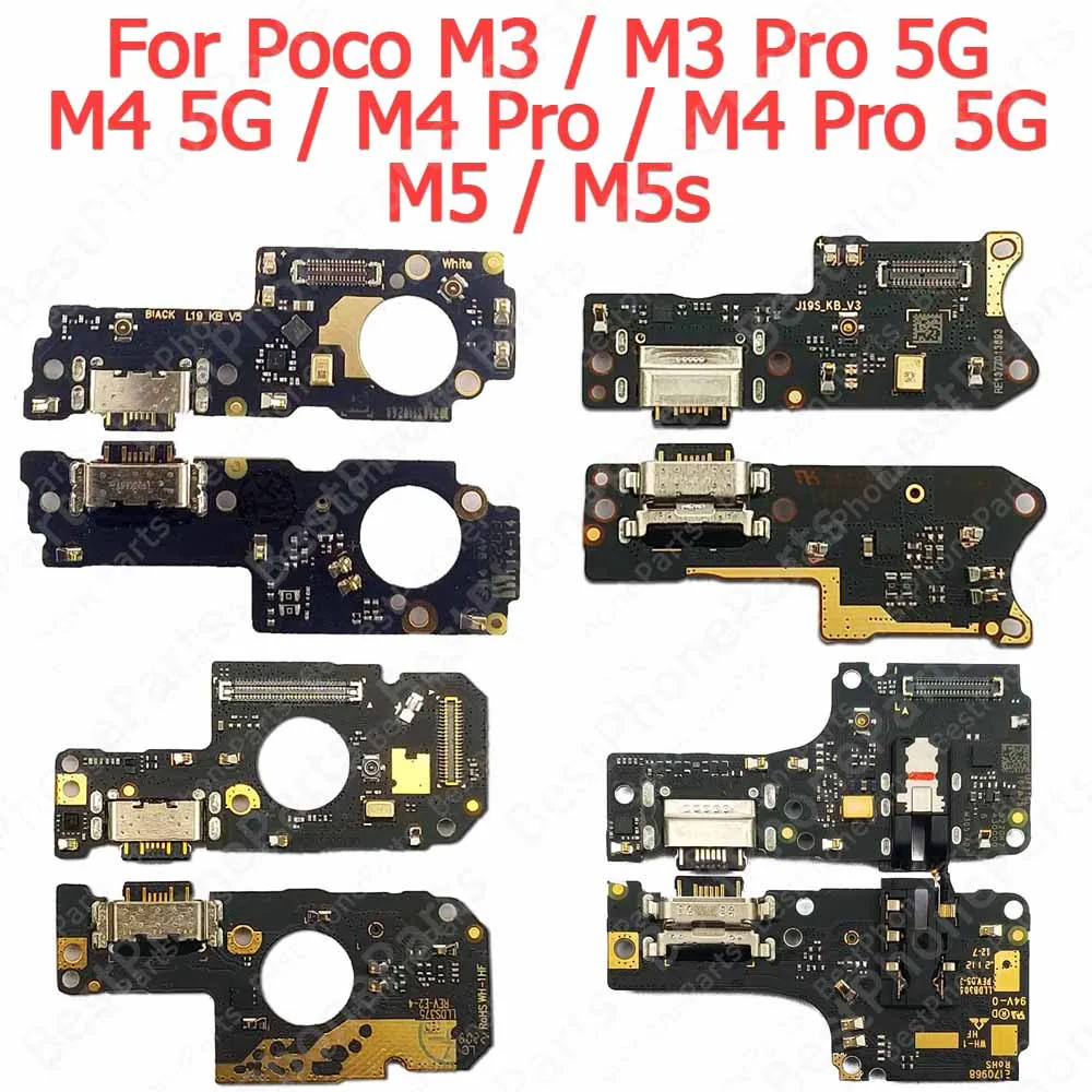 Charge Board For Xiaomi Poco M3 M4 Pro 5G M5 M5s Charging Port Usb Connector Pcb Dock Plate Mobile Phone Parts