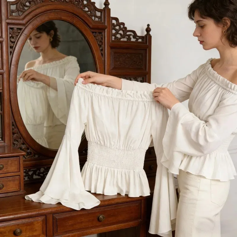 

Средневековый женский топ с длинными рукавами в стиле Ренессанс, винтажный костюм для тематических вечеринок и выступлений