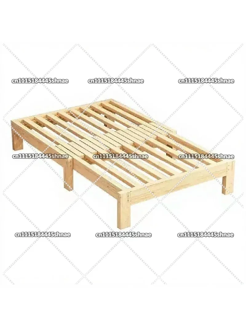 Solid wood row skeleton bed single board thickened customizable tatami frame stable and durable pull-out retractable