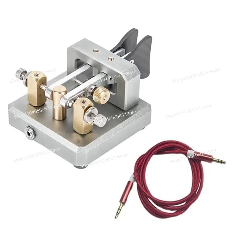 Automatic Morse Dual Paddle Telegraph Key CW Iambic with 3.5mm Plug for Ham Radio Silver