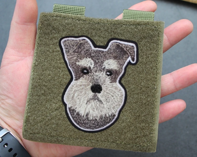 Schnauzer Dog Embroidered Stickers Embroidered Hook and Loop Cloth Stickers DIY Patch Personalized Backpack Accessories Patches