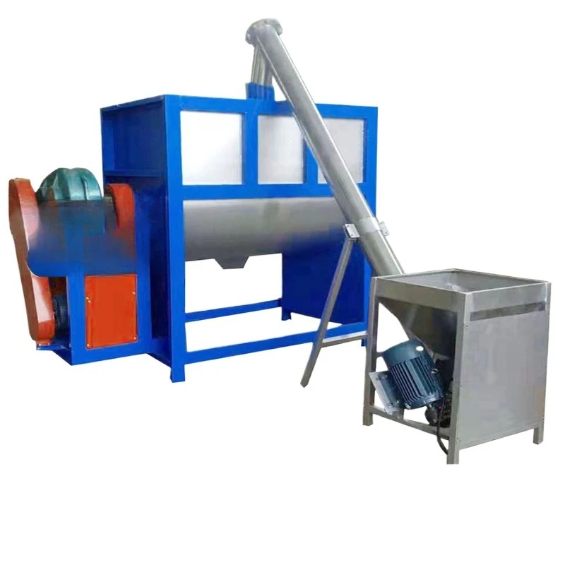 Production of putty powder horizontal mixer dry powder double spiral belt mixer