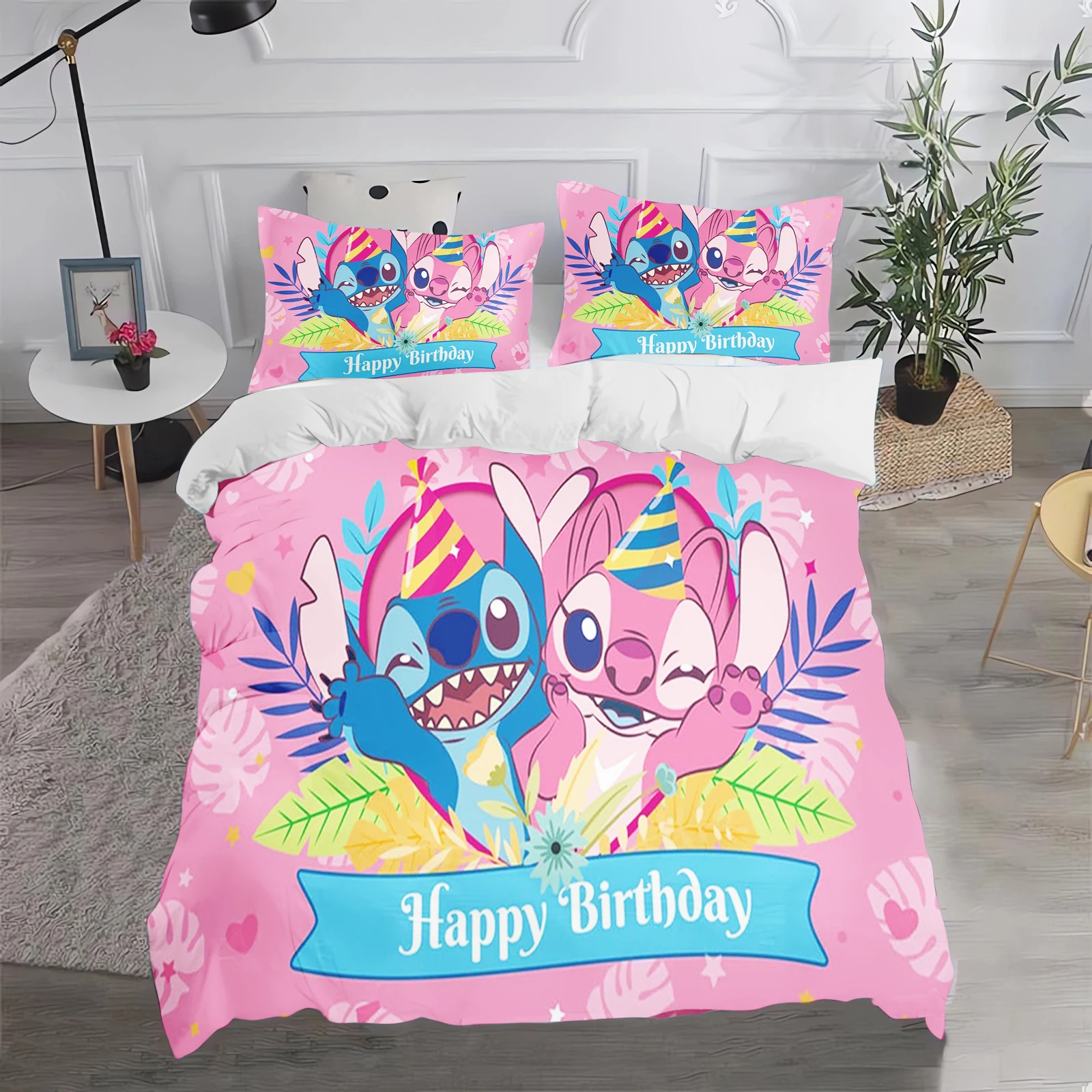 Costura Conjuntos de Cama para Home Decor, 100% Poliéster, Capa de Edredão, Anime Bonito, Kawaii, Bonito, Desenhos Animados, Queen Size, Kawaii, Luxo