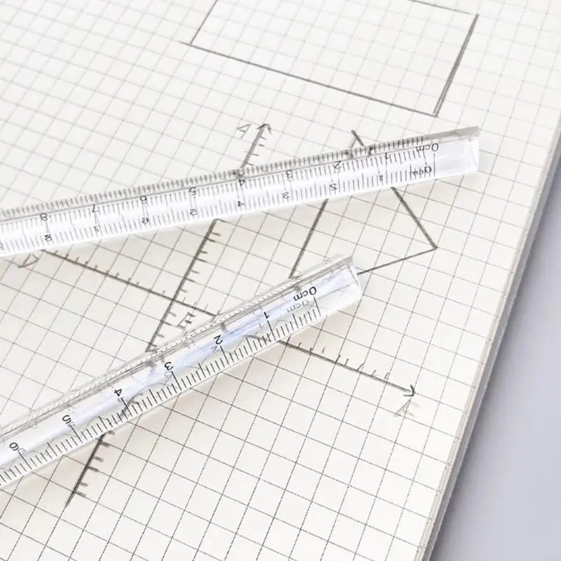 X9FA Upgrades 20cm Transparent Acrylic Triangle Rulers with Clear Scale Accuracy Measuring Tool for Drawing & Drafting Gift