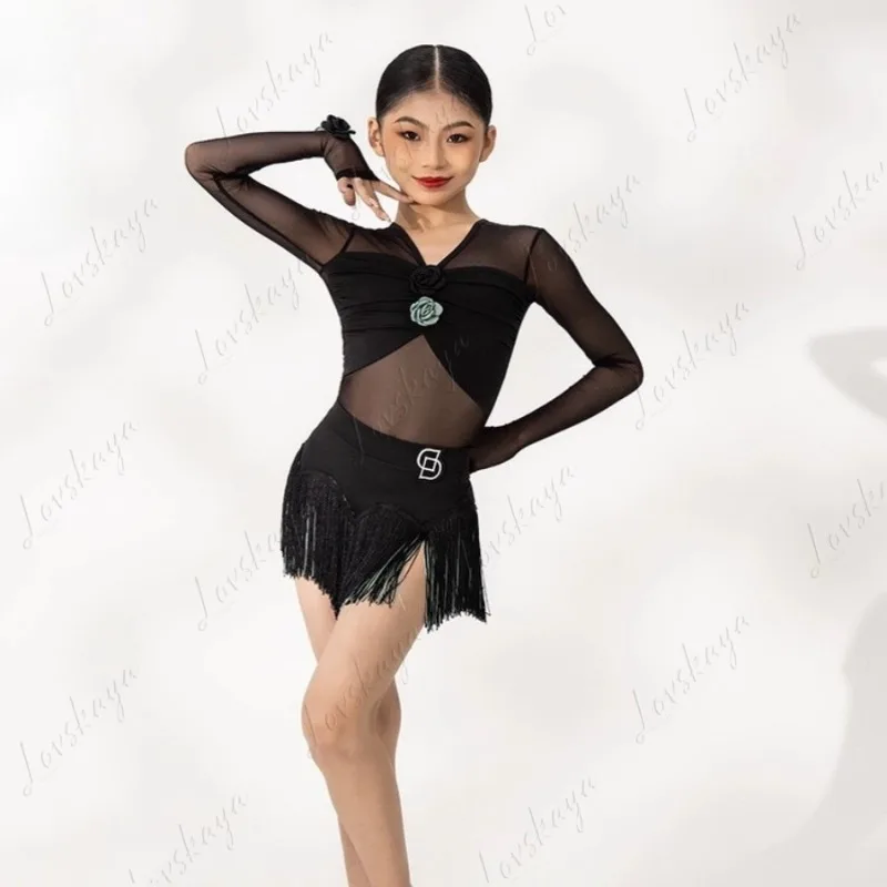 라틴 댄스 의상, 새로운 댄스 의류, 상의, 새로운 고급 댄스 연습복