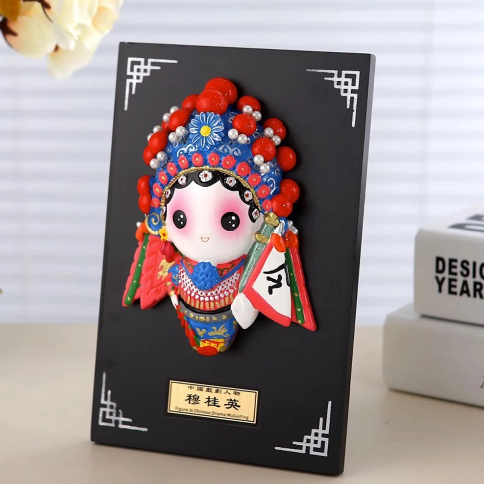 

Q-version of Chinese opera character ornaments, Cold Porcelain Peking Opera mask, Chinese Style Characteristic Tourist Souvenirs