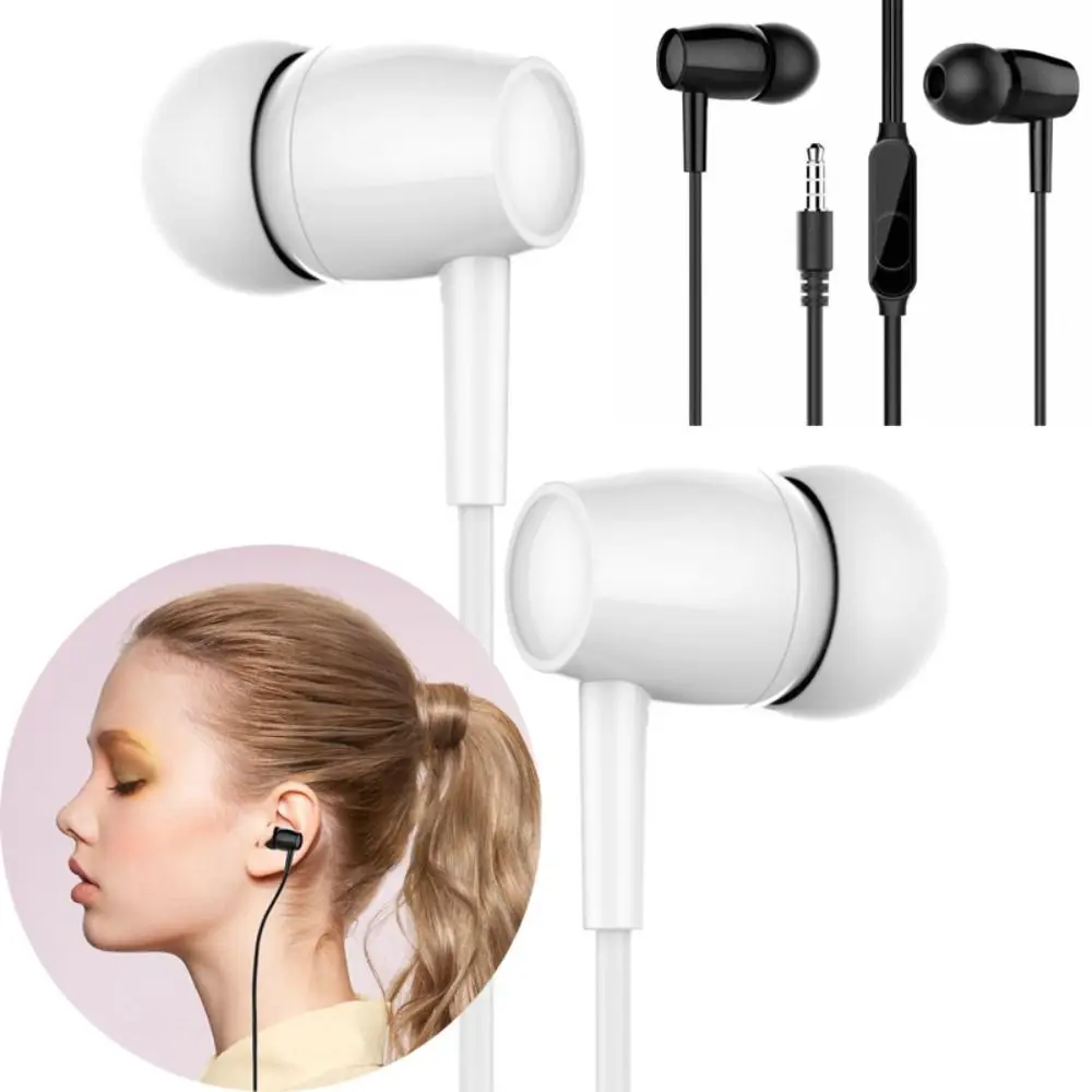 Portable 3.5mm Earphones In Ear Stereo Wired Headset Noise Canceling Deep Bass Headphones For Mobile Phones