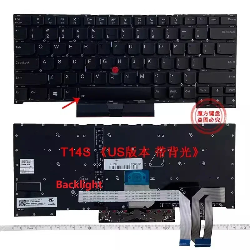 New US Keyboard for LENOVO Thinkpad T14s Gen1/T14s Gen1 2020 Laptop Backlight Keyboard