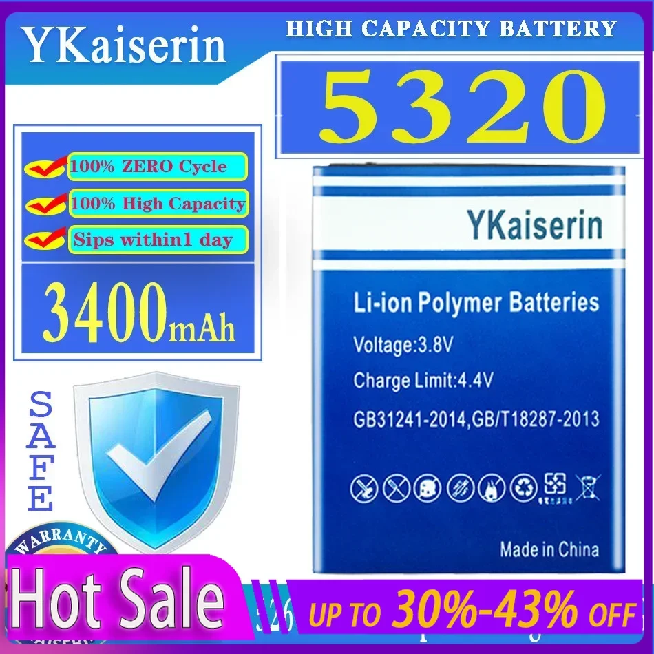 

YKaiserin 3400mAh Replacement Battery For Wiko 5260 5320 Ridge Pulp/Fab 4G Moile Phone