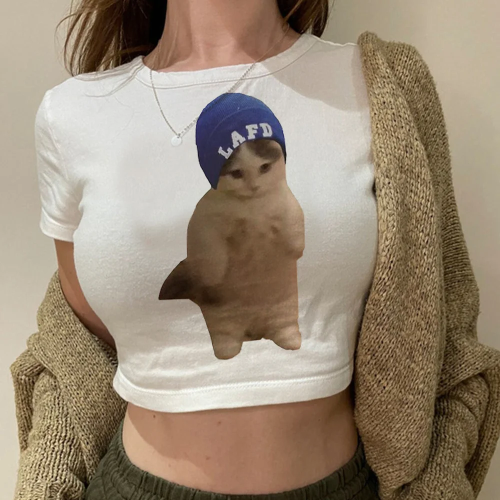 Quackity yk2 graphic hippie crop top Female cyber y2k goth 2000s korean fashion cropped tshirt