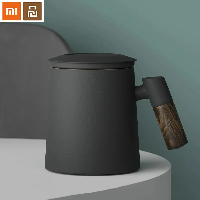 Xiaomi Youpin Ceramic Mug Tea Cup with Infuser Household Double Wall Mug Men and Women Office with Handle Tea Strainer Lid 400ML