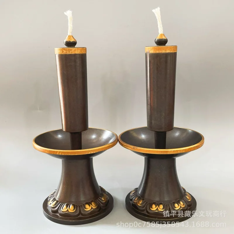 

Factory Wholesale Brass Oil Lamp Changming LED Candle Oil Lamp Add Oil Lotus Lamp Butter Lamp for Buddha Worship Candle Holder B