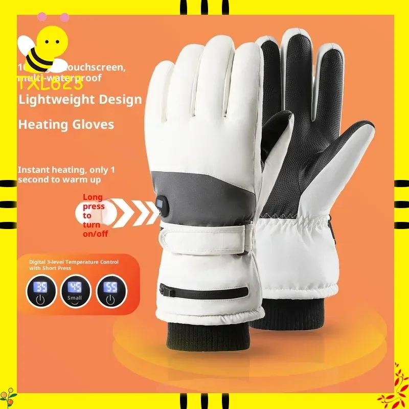 

Unisex Electric Heated Gloves Touchscreen Compatible Winter Motorcycle Riding Waterproof Cold Resistant Skiing Heating Gloves