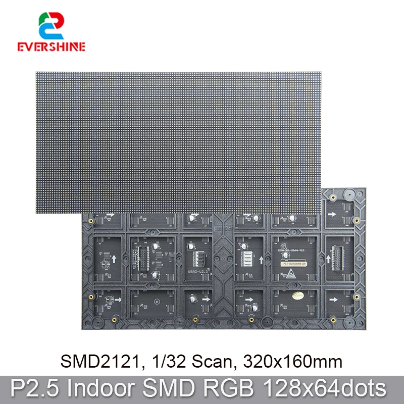 Excellent HD LED Full-Color Indoor P2.5 Module 320X160 SMD2121 32Scan 128*64 Pixels Display RGB Video Panel Matrix Wall Screen