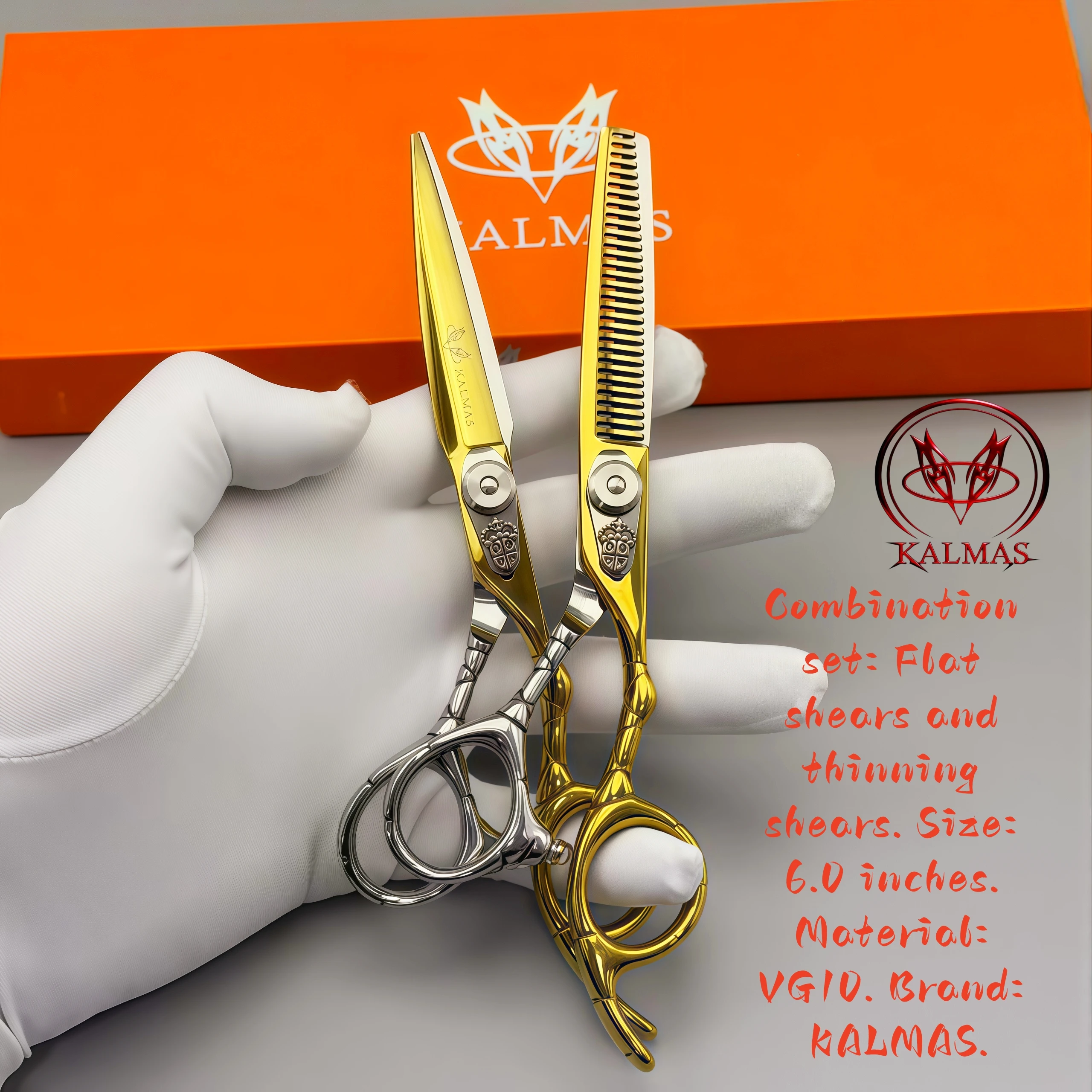 Professional Hair Cutting Tool, Hair Salon, Ultra-Thin Scissors 440C-VG10 6.0 Inch Hair Scissors Tool