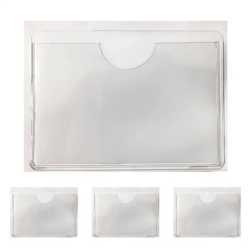 Card Pockets Self Adhesive Clear Badge Protector Label Holders Windshield Clear Card Holder Cover Plastic Label For Hollow Board