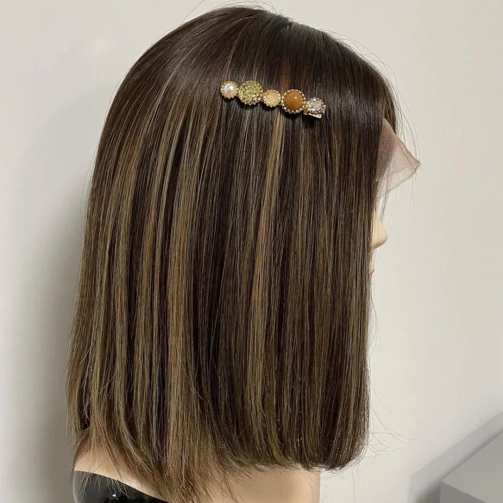 تمييز أشقر مستقيم طويل 14 بوصة 5x5 قاعدة الحرير باروكة من شعر طبيعي يهودي مع شعر الطفل HD الدانتيل الشعر الأوروبي قبل قطعها غلويليس #3