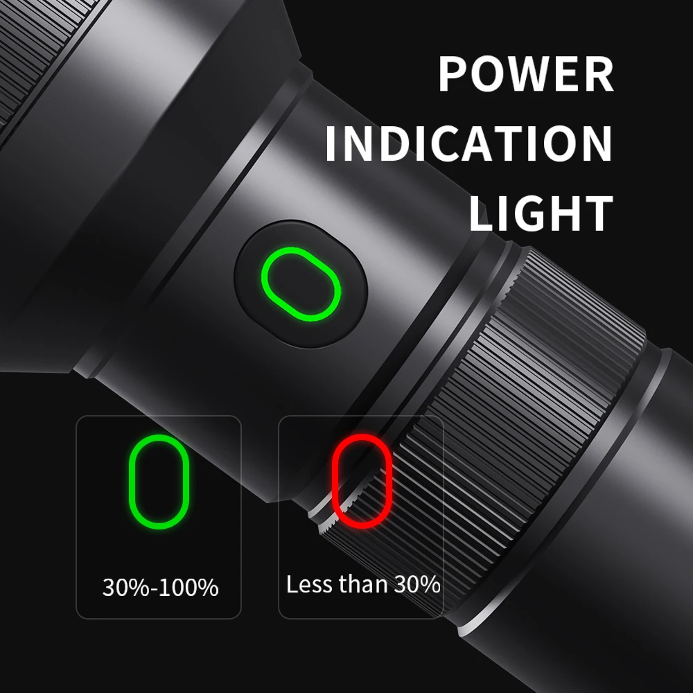 SF2 White Flashlight LEP 1500 Meter Built in 21700 Battery Type C Rechargeable Tactical Military Search Flashlight as Power Bank