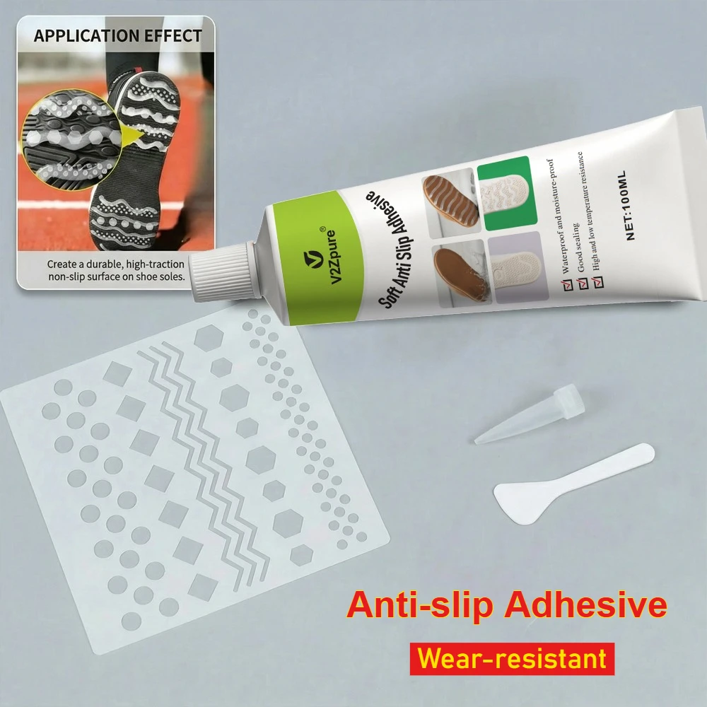 Anti-Rutsch-Schuhgriff-Gel/Kleber, Hochleistungs-Antirutsch-Klebstoff – Sofortige Traktion auf nassen/regnerischen/ebeligen Oberflächen, verschleißfest für Sneaker/Stiefel