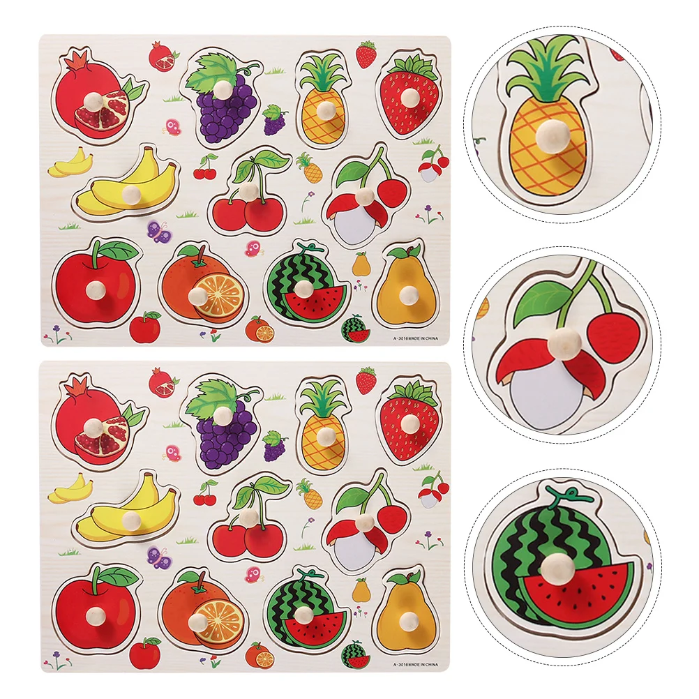 2 ชุดจิ๊กซอว์ผลไม้สำหรับเด็ก ของเล่นเสริมพัฒนาการเด็กเล็ก เกมปริศนาจิ๊กซอว์ผลไม้ ของเล่นเสริมทักษะ
