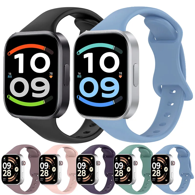 Slim Silicone Strap For Redmi Watch 6 Active/6 Lite/6/5/4 Sport Bracelet Wristband For Xiaomi mi band 10Pro/9/8 Pro Correa Belt