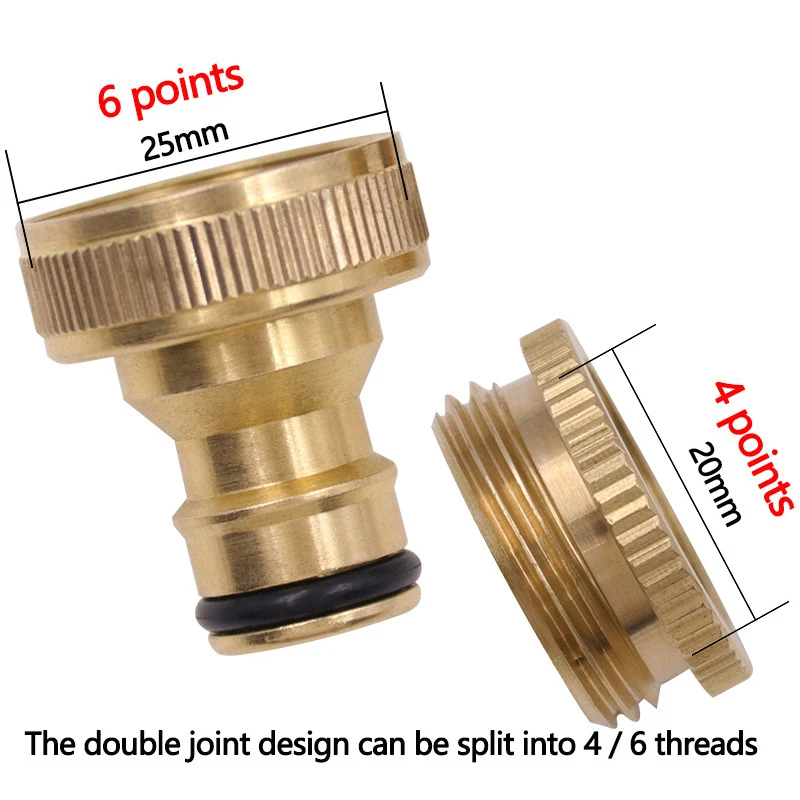 Garden Tool Accessories G3/4 To G1/2 Brass Fitting Adaptor Universal Garden Hose Tap Connector Female Quick Connector