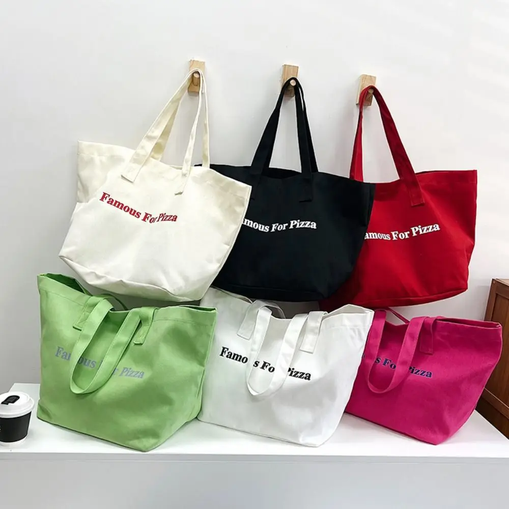 Large Capacity Canvas Tote Bags for Work Commuting Carrying Bag College Style Student Outfit Book Shoulder Bag