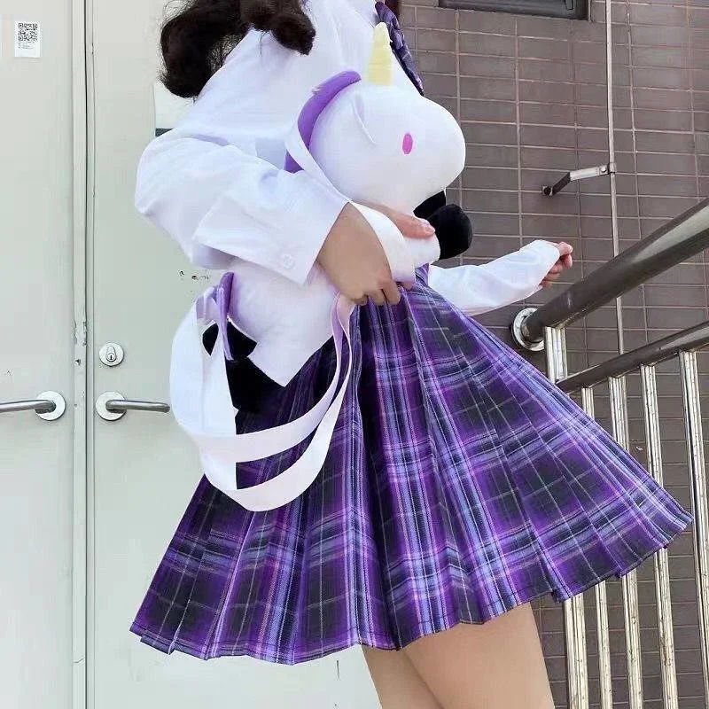 女性のためのハイウエストプリーツミニスカート、かわいい市松模様のスカート、学校の制服、黒、セクシー、jk、女性、夏