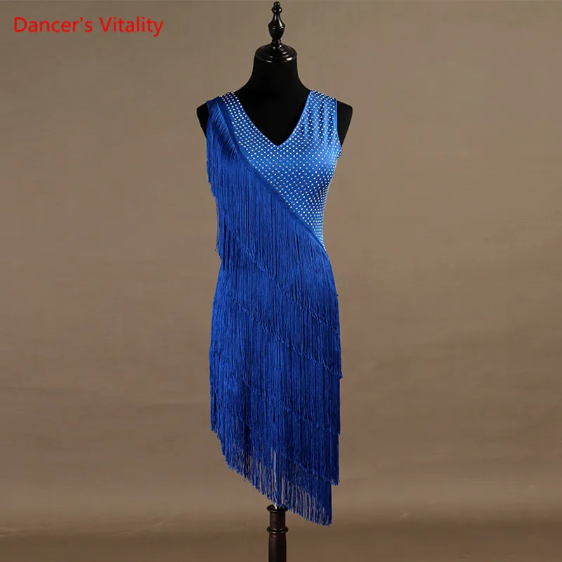 New Arrival Latin Dance Dress Women Girls Dance Clothes Tassel Salsa Samba Tango Ballroom Competition Costume Lady Dance Top