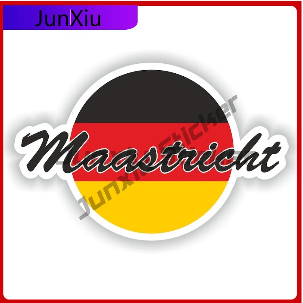 

Maastricht Germany City With National Flag Graphic Vinyl Decals Adventure Motorcycle Stickers Decorative Decals Suv Bicycle Acce