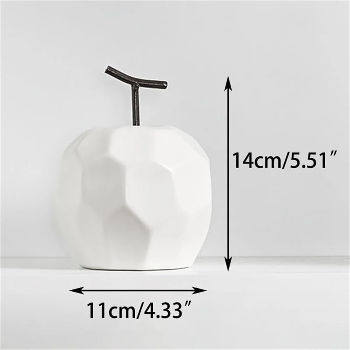 White Ceramic Fruits Statue Minimalist Modern Fruit Sculpture Ornaments for Bookshelf Home Wedding Party